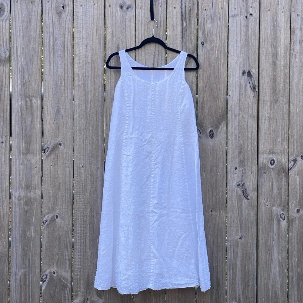 White Irish Linen Dress - Picture 1 of 3
